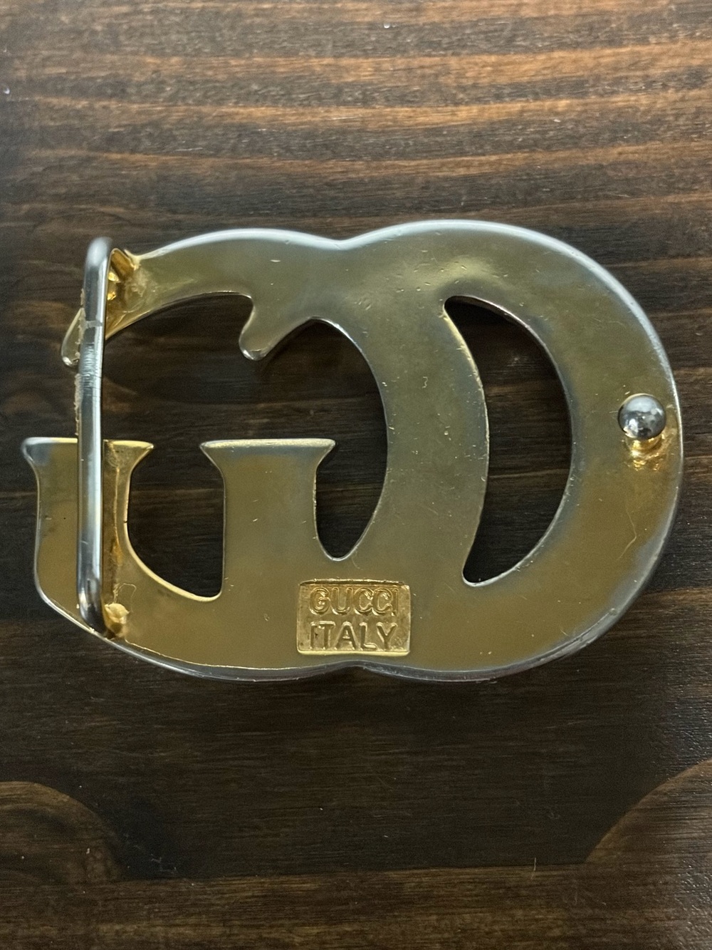 Gucci Vintage Gold Plated Double G Logo Belt Buckle. - Picture 4 of 13
